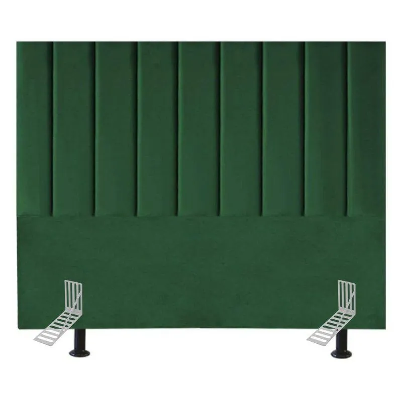 Cabeceira Estofada Cama Casal Queen Size 160 Cm Maya Suede E Frame verde