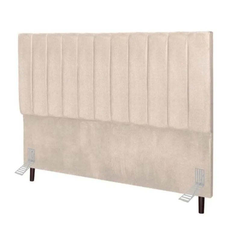 Cabeceira Estofada Cama Solteiro 100 Cm Luísa Linho E Frame Cor:bege