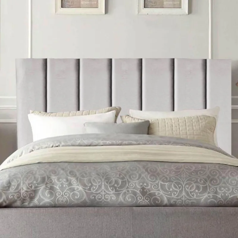 Cabeceira Cama Casal Queen Size 160 Cm Esther Linho E Frame Cor:cinza Claro
