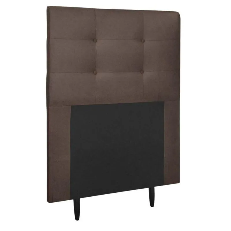 Cabeceira Estofada Cama Box Solteiro 90 Cm Cristal Suede Bege Marrom