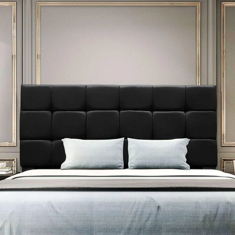 Cabeceira Cama Box Estofada King 195 Cm Costa Rica Suede Preto