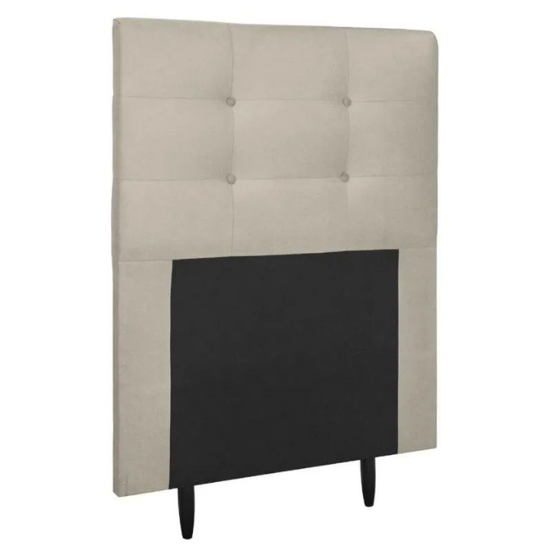 Cabeceira Estofada Cama Box Solteiro 90 Cm Lorena Suede Suede Bege