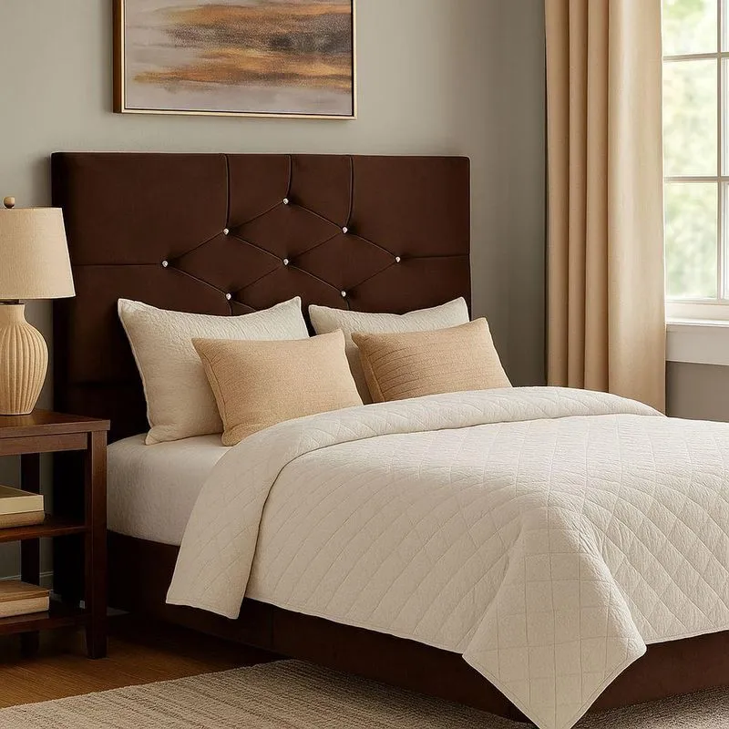Cabeceira Cama Solteira 90 Cm Camboriú Suede Marrom