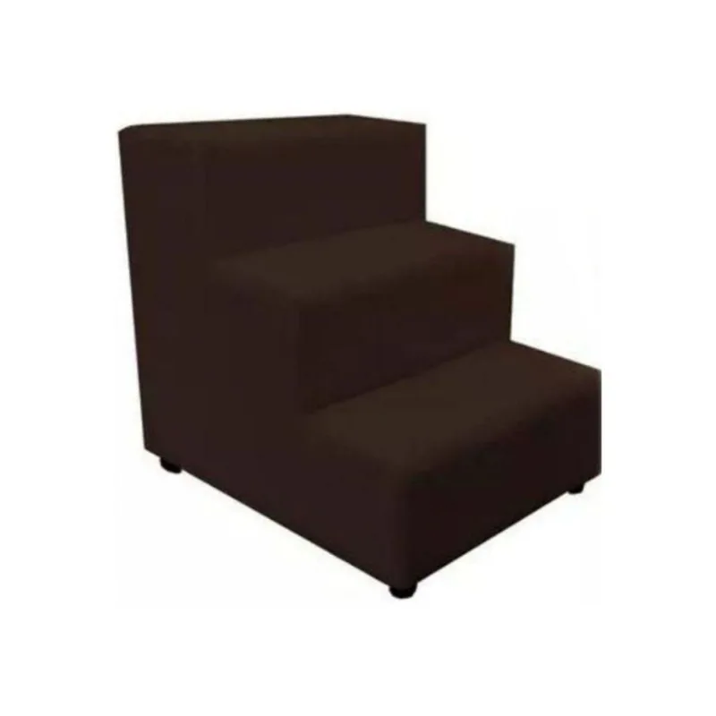 Escada Escadinha Pet Cachorro 3 Degraus Rampa Suede Grace Marrom