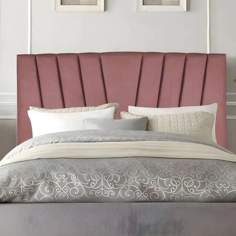 Cabeceira Solteiro Cama Box Estofada 100 Cm Emma Veludo Rosé