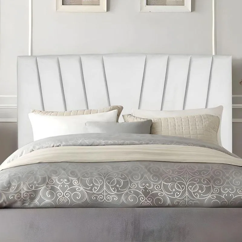 Cabeceira King Cama Box Estofada 195 Cm Emma Suede Branco
