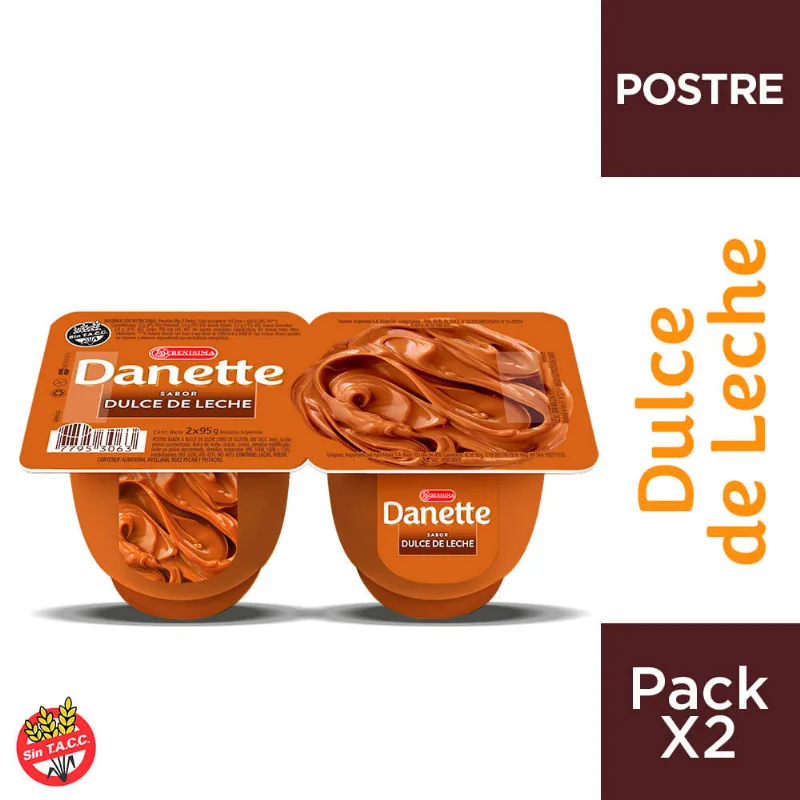 Postre Danette Dulce De Leche 95 Gr 2 U