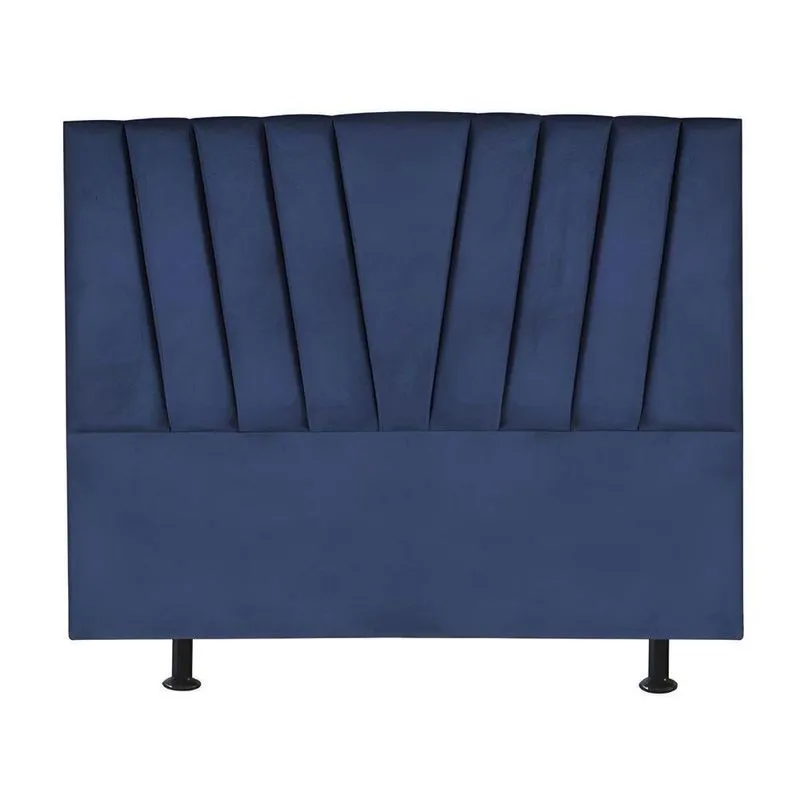 Cabeceira Casal Queen Size Estofada Cama 160 Cm Antonella Suede azul Marinho