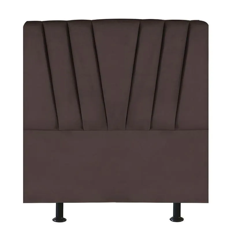 Cabeceira Estofada Cama Box Solteiro 90 Cm Louise Corino Marrom
