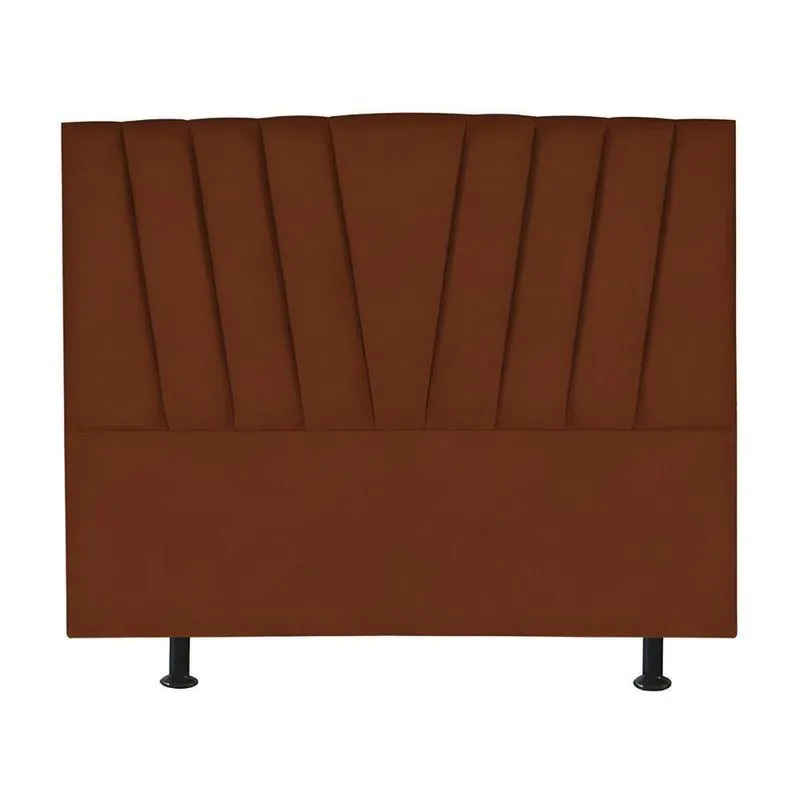 Cabeceira Estofada Cama Box King 195 Cm Louise Veludo terracota
