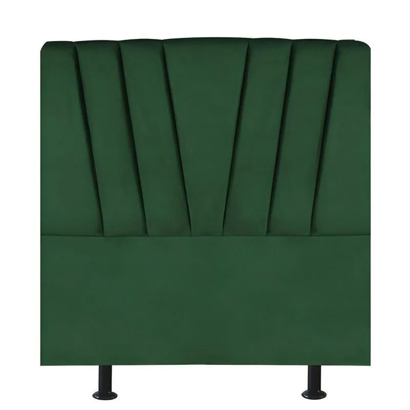 Cabeceira Estofada Cama Box Solteiro 100 Cm Louise Suede Verde