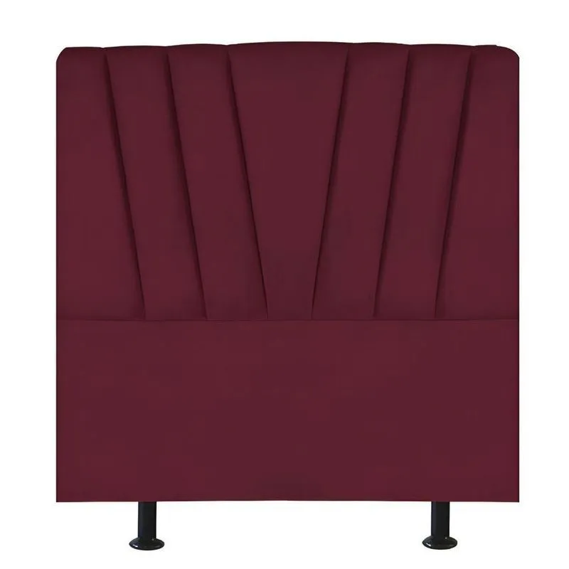 Cabeceira Estofada Cama Box Solteiro 90 Cm Louise Suede Bordô