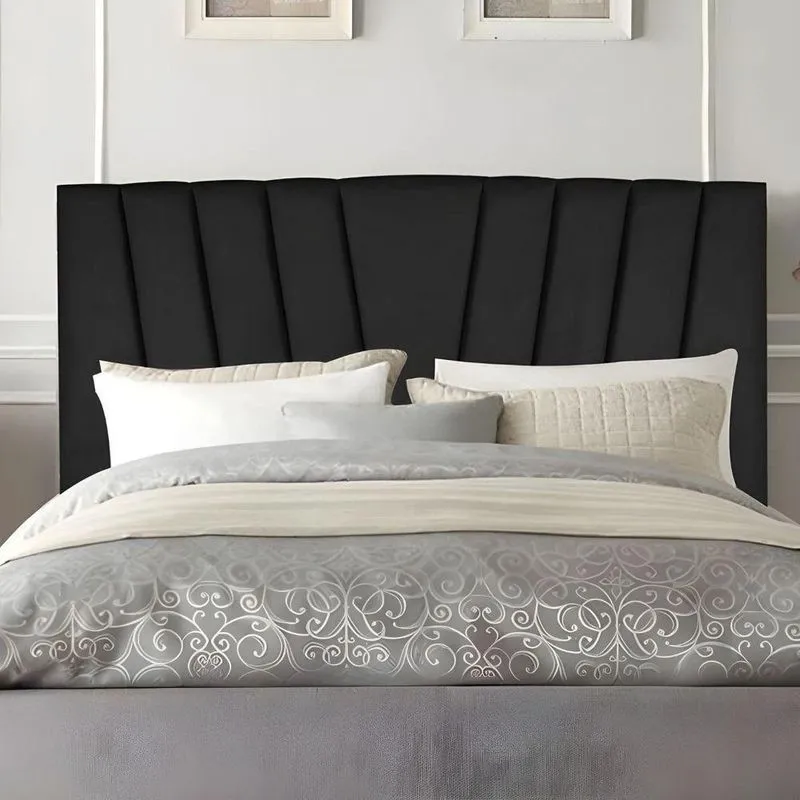 Cabeceira Solteiro Cama Box Estofada 100 Cm Lile Suede Preto