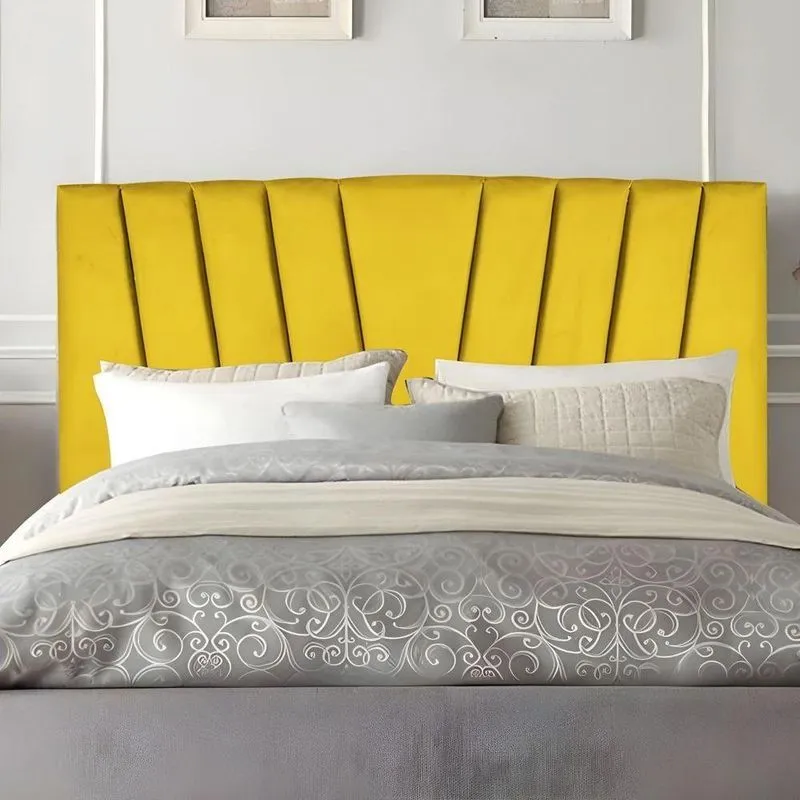 Cabeceira Solteiro Cama Box Estofada 100 Cm Lile Suede Amarelo