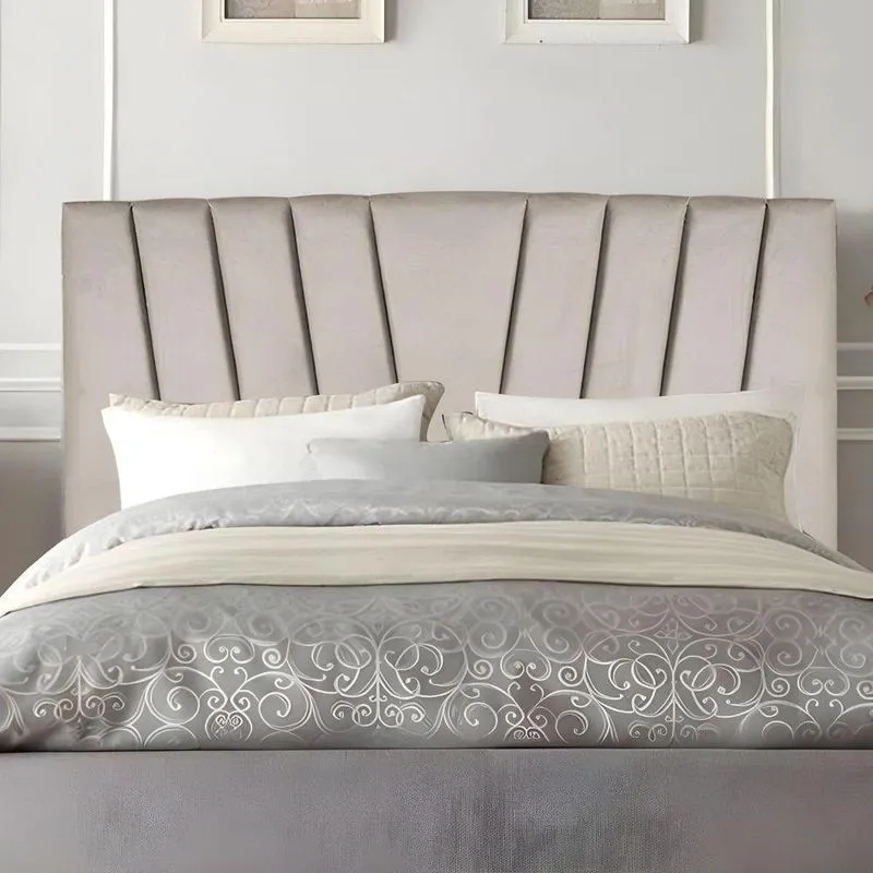 Cabeceira Solteiro Cama Box Estofada 90 Cm Lile Suede Bege