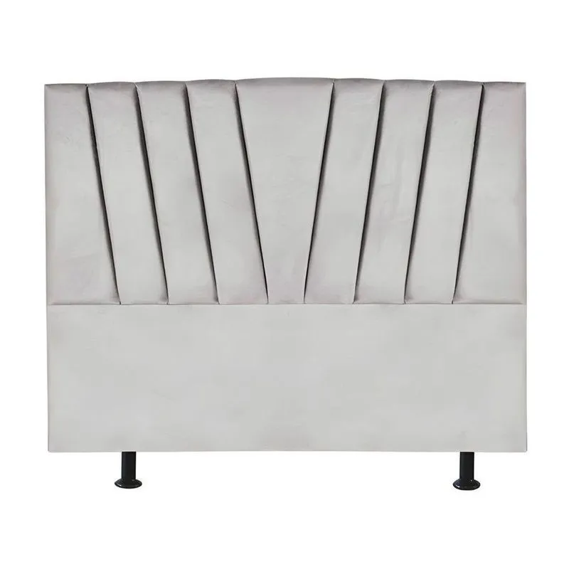 Cabeceira Estofada Cama Box King 195 Cm Ariel Linho Cinza Claro