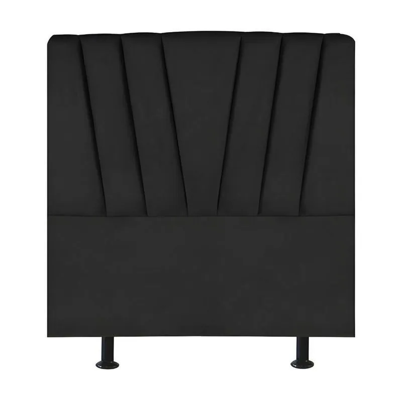 Cabeceira Estofada Cama Box Solteiro 100 Cm Ariel Corino Preto