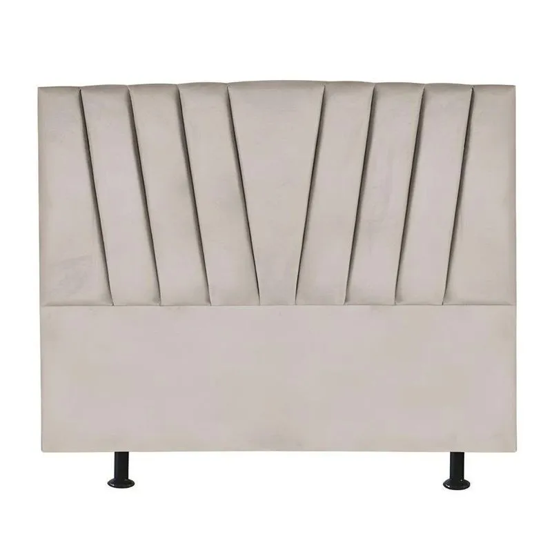 Cabeceira Estofada Cama Box King 195 Cm Ariel Suede Bege