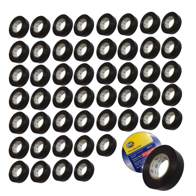 Kit 100 Fita Isolante 19Mm 10M Resistente Fogo Umidade Hella