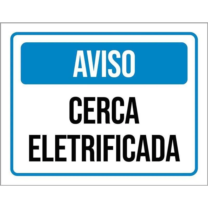 Placa De Sinalização - Aviso Cerca Eletrificada 27x35