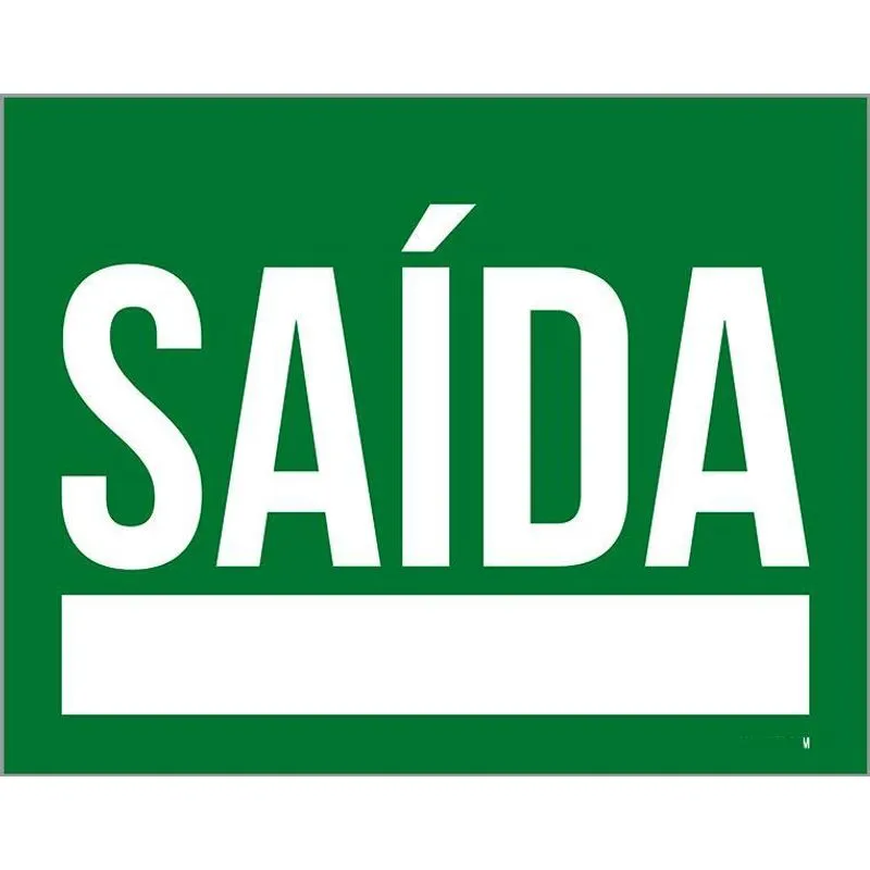 Placa De Sinalização - Saída (27x35)