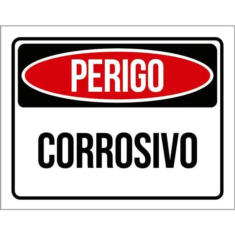 Placa De Sinalização - Perigo Corrosivo 27X35