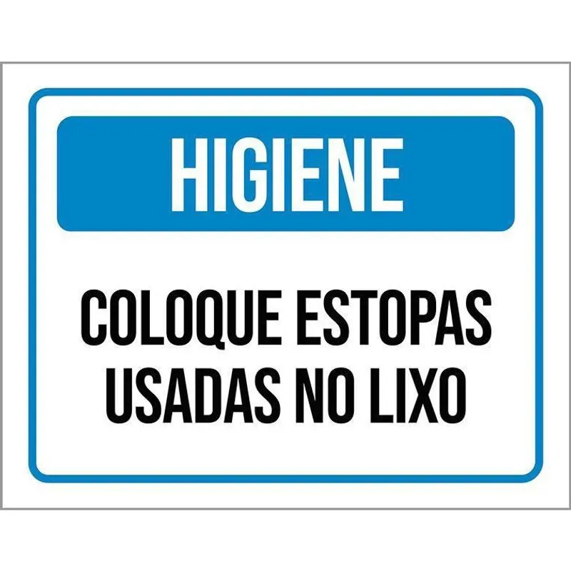 Placa Higiene Coloque Estopas Usadas No Lixo 27X35