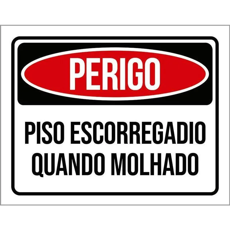 Placa Perigo Pisoescorregadio Quando Molhado 27X35