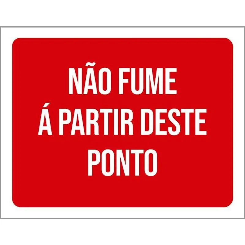 Placa Sinalização Não Fume À Partir Deste Ponto 27x35