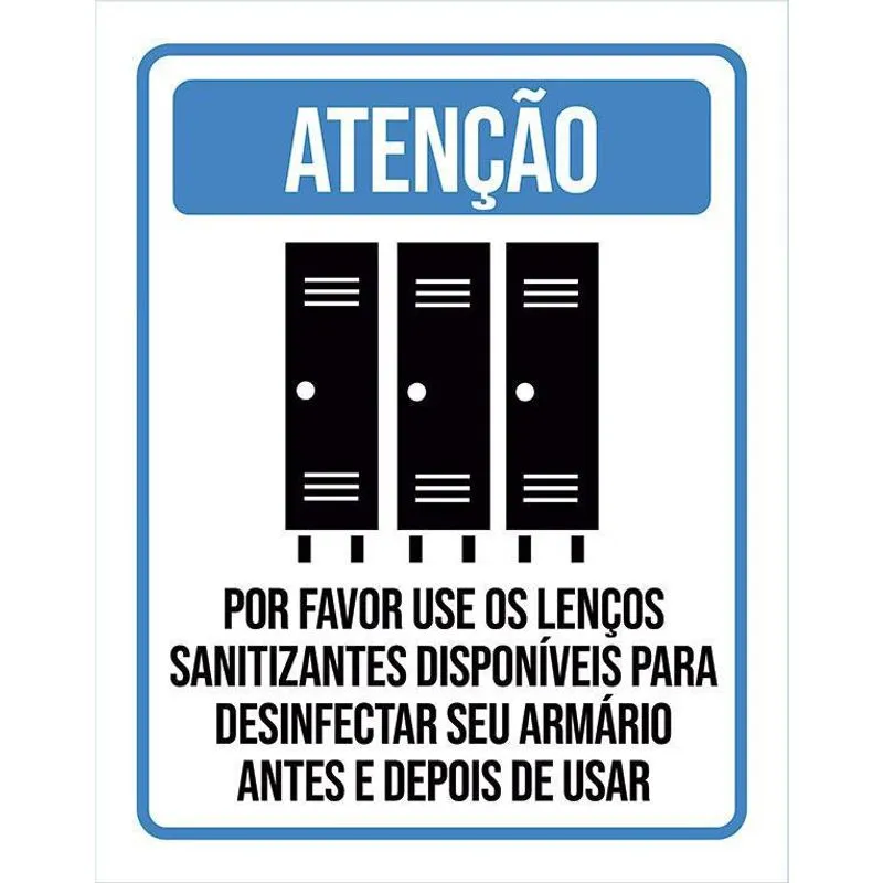 Placa Distanciamento Social Use Lenço Armário 27X35