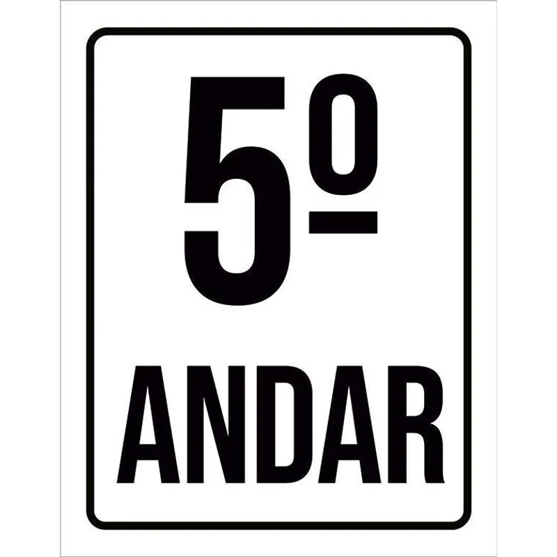 Placa Sinalização Ambiente Identificação 5º Andar 27x35