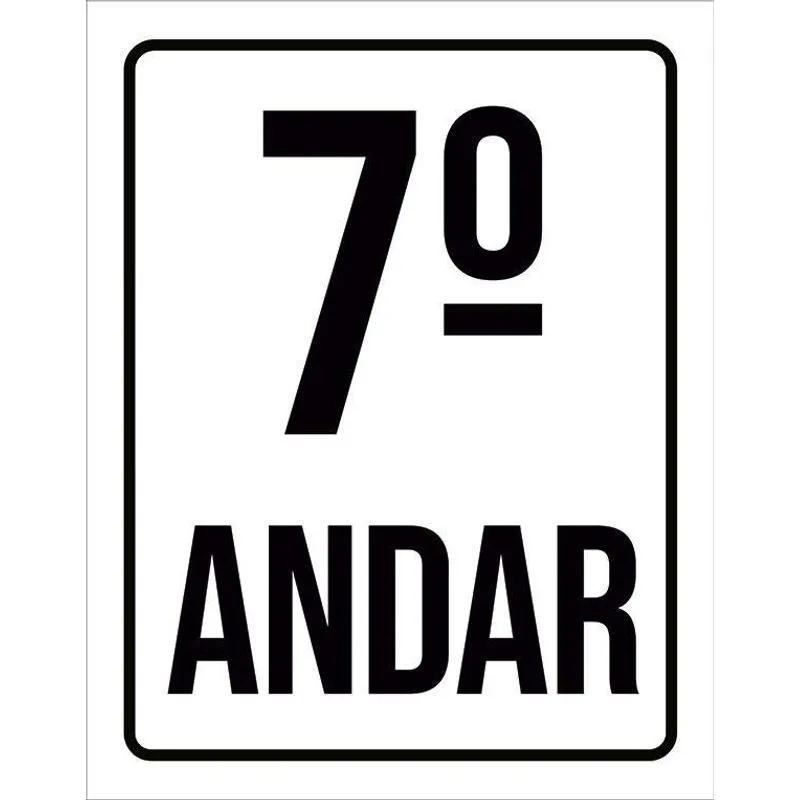 Placa Sinalização Ambiente Identificação 7º Andar 27x35