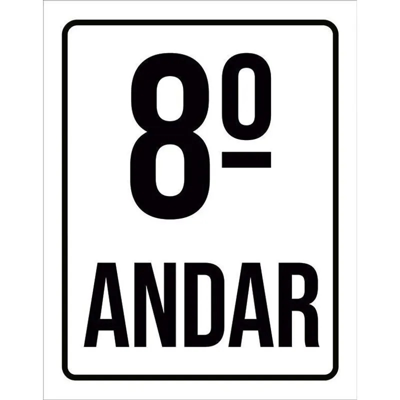 Placa Sinalização Ambiente Identificação 8º Andar 27x35