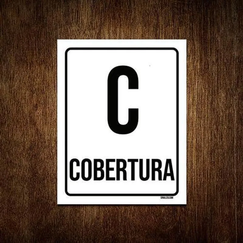 Placa Sinalização Ambiente Cobertura 27x35