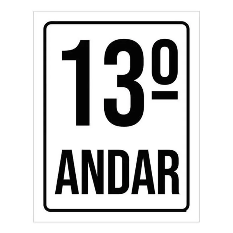 Placa Sinalização Ambiente Identificação 13º Andar 27x35