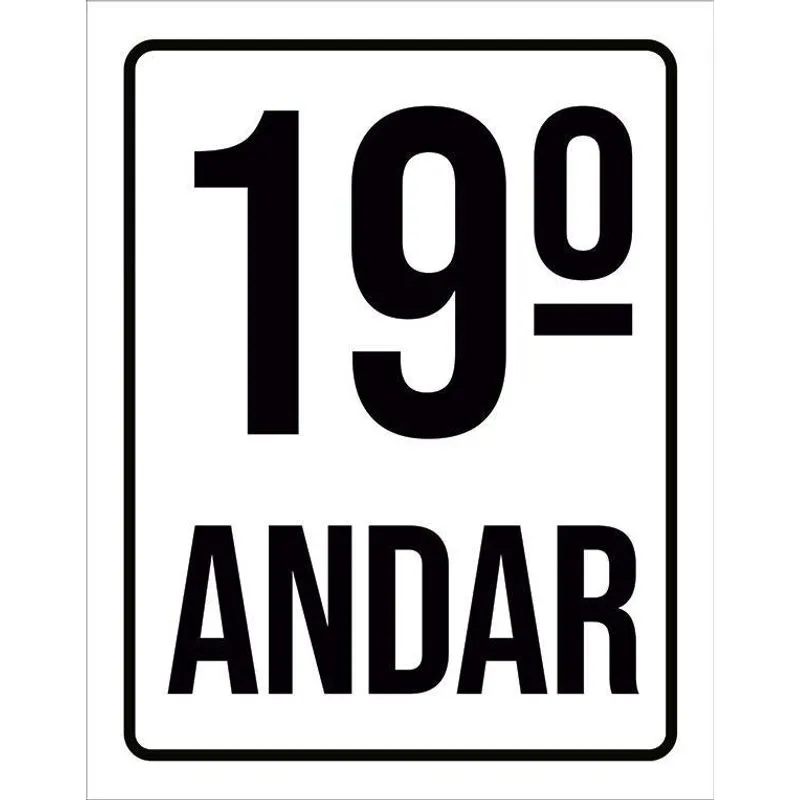 Placa Sinalização Ambiente Identificação 19º Andar 27x35