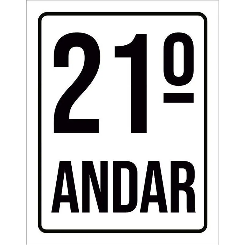 Placa Sinalização Ambiente Identificação 21º Andar 27x35
