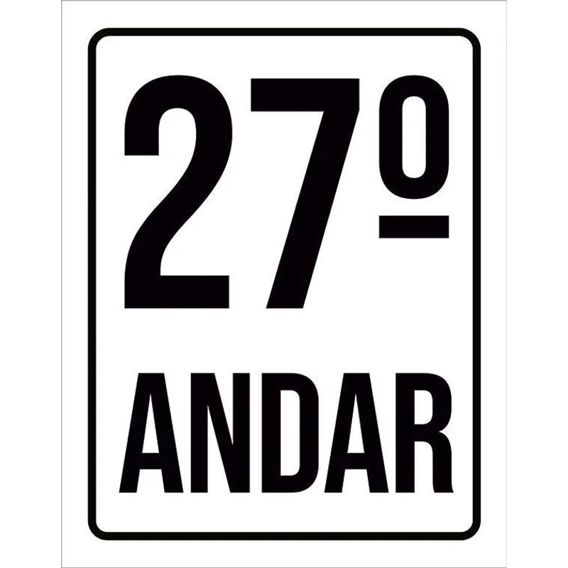 Placa Sinalização Ambiente Identificação 27º Andar 27x35