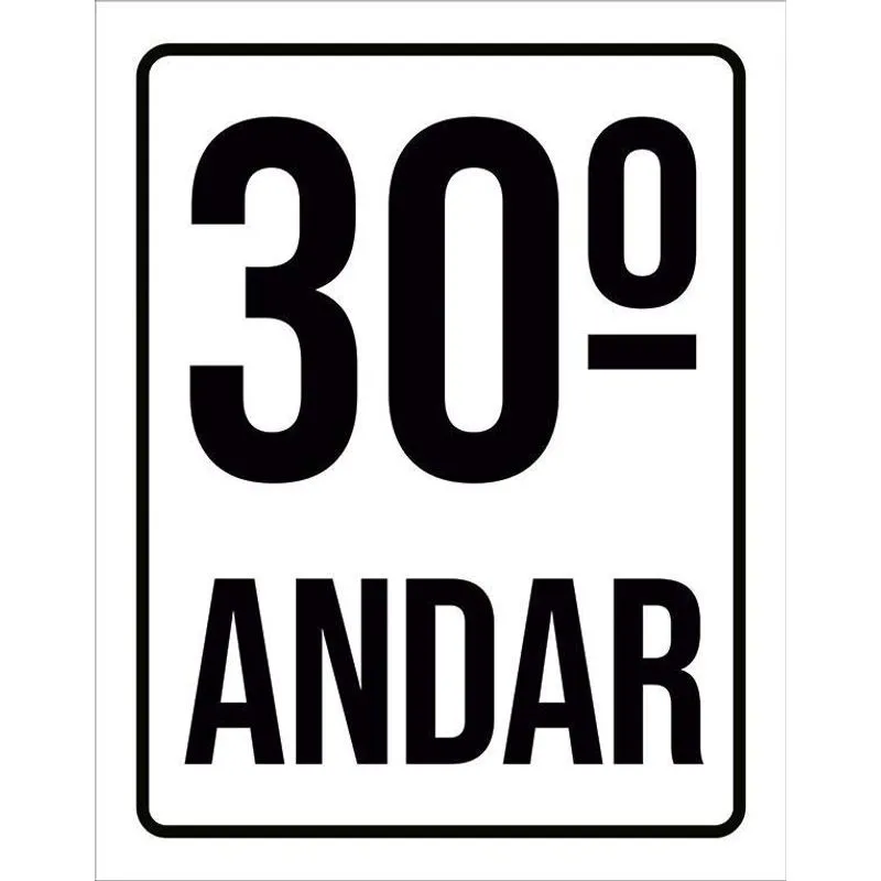 Placa Sinalização Ambiente Identificação 30º Andar 27x35