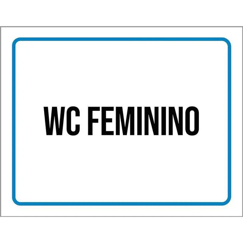 Placa Ambiente Sinalização Setor Wc Feminino 27x35