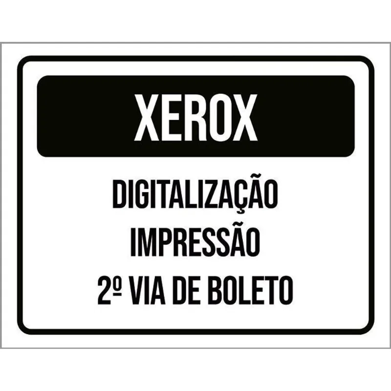 Placa Xerox Digitalização Impressão Boleto 27x35