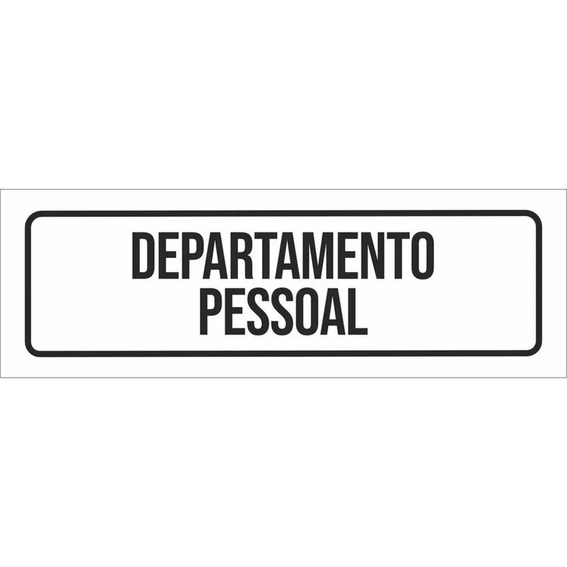 Placa De Sinalização Setor - Departamento Pessoal-23X9
