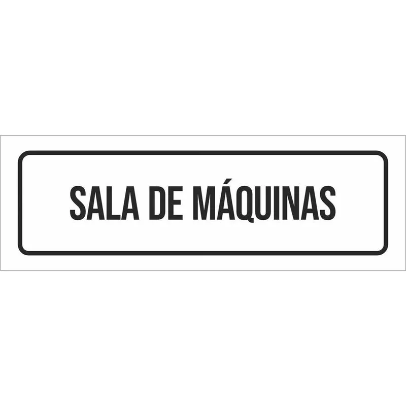 Placa De Sinalização Setor - Sala De Máquinas-23X9