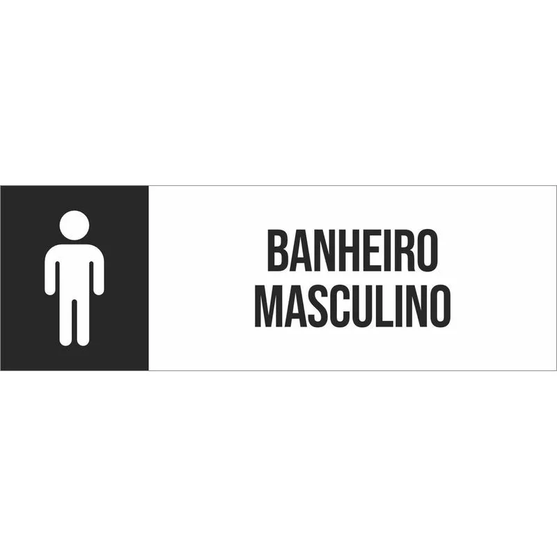 Placa Sinalização Setor Ícone Banheiro Masculino Ref