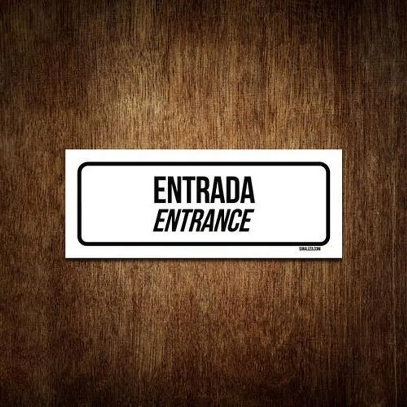 Placa De Sinalização Setor - Entrada Entrance (30x10)