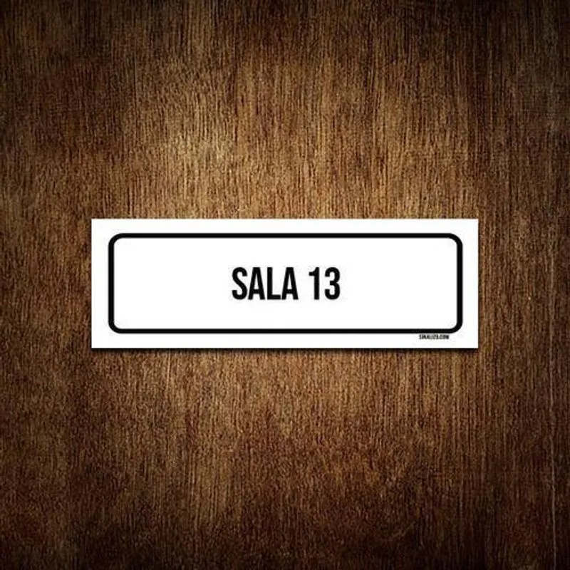 Placa De Sinalização Setor - Sala 13 (30X10)
