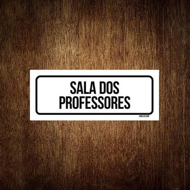 Placa De Sinalização Setor - Sala Dos Professores (30X10)