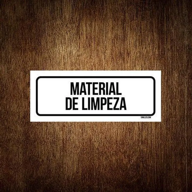 Placa De Sinalização Setor - Material De Limpeza (30X10)