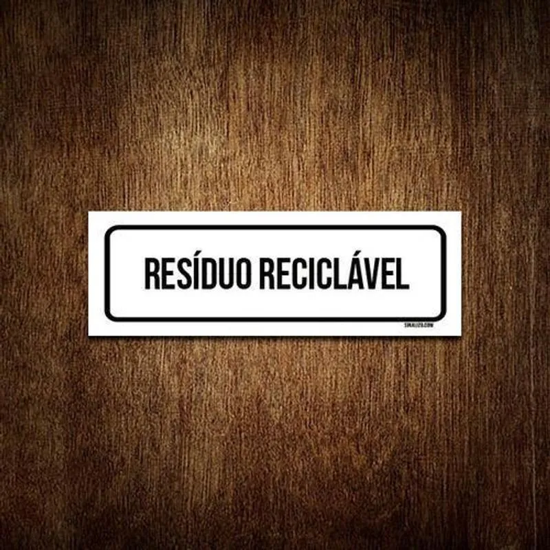 Placa De Sinalização Setor - Resíduo Reciclável (30X10)