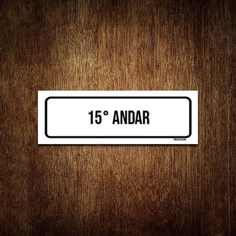 Placa De Sinalização Setor - 15 Andar (30X10)